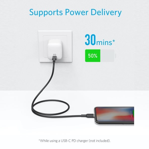 Anker PowerLine II Lightning till USB C kabel, 180cm Mobilladdare och powerbanker för alla mobiler Anker PowerLine II Lightning till USB C kabel, 180cm Mobilladdare och powerbanker för alla mobiler