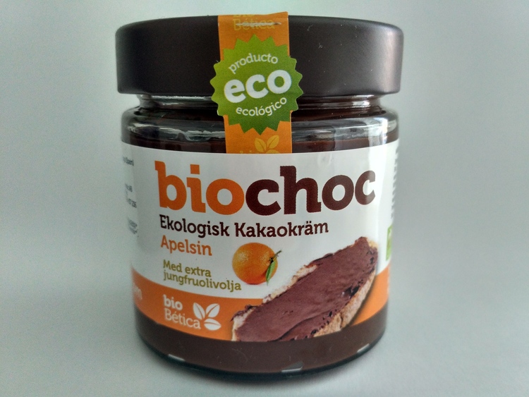 Biochoc Kakaokräm Apelsin - Vegan. Fri från allergener, palmolja, laktos, gluten, nötter