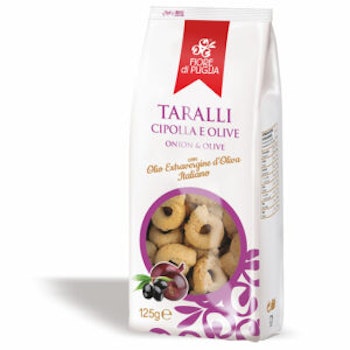Taralli (bageri produkt) med lök och oliver 250g