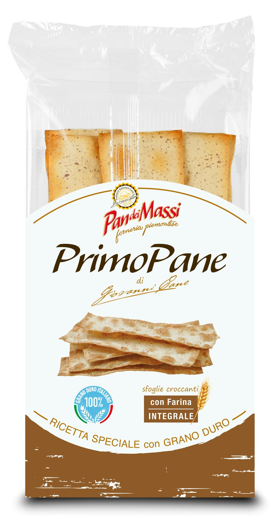 PRIMO PANE (tunt knäckebröd) med fullkornsmjöl (Family Pack 12x140g)