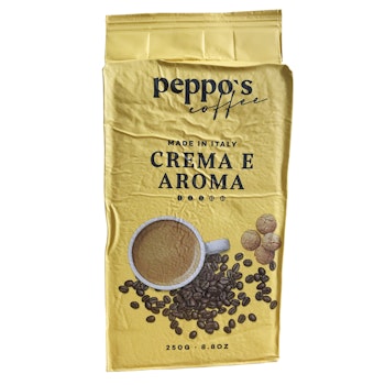 Peppo's Crema e Aroma 250g - malet kaffe - Italien