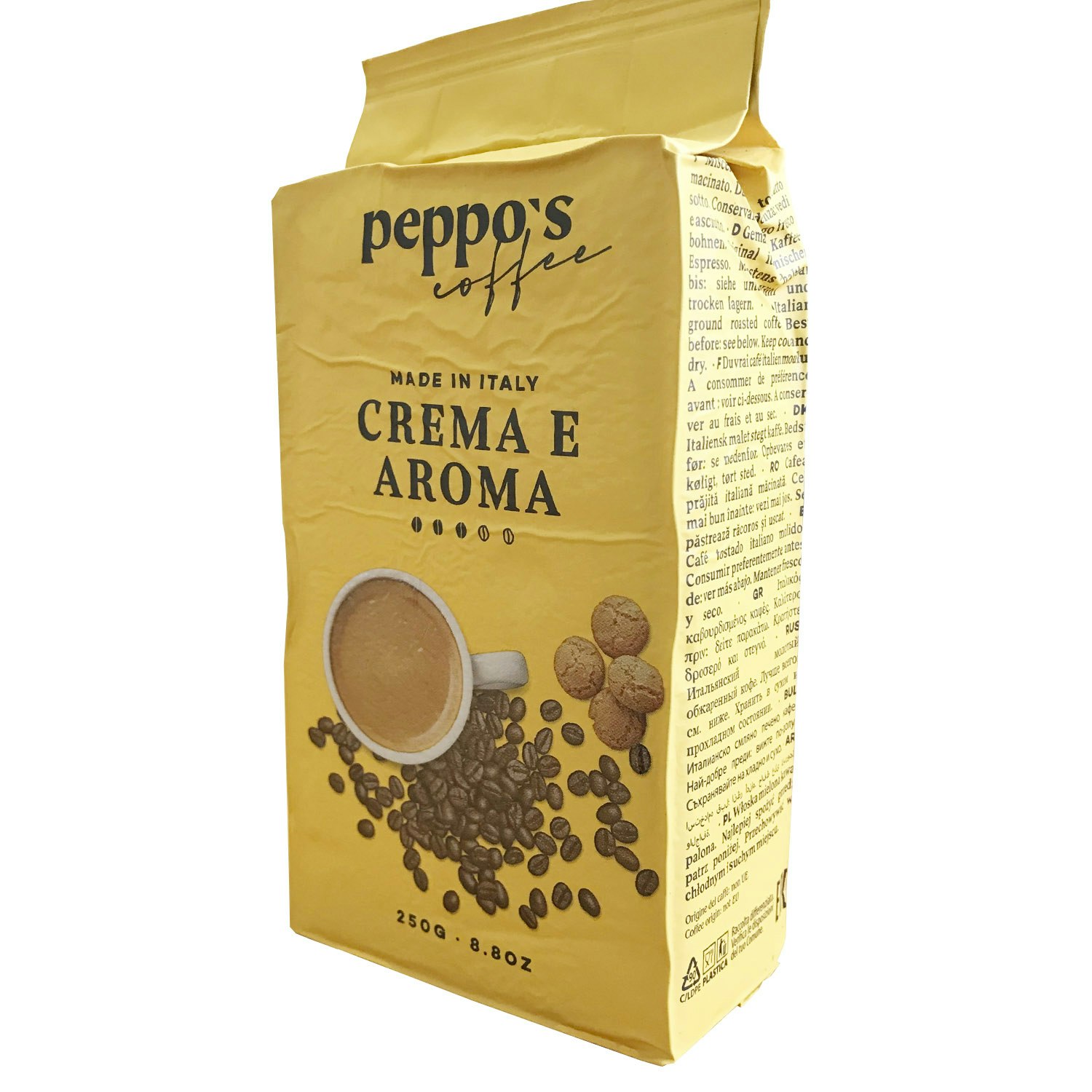 Peppo's Crema e Aroma 250g - malet kaffe - Italien