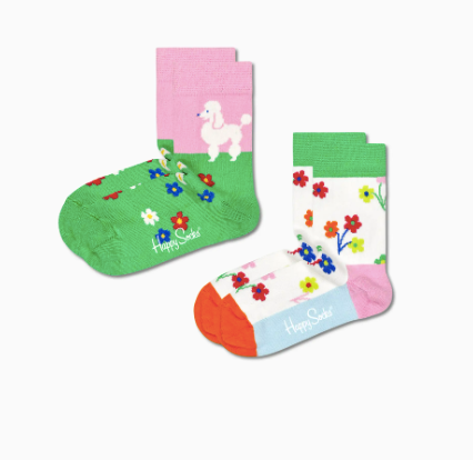 Happy Socks - Kids Poodle & Flowers Sock