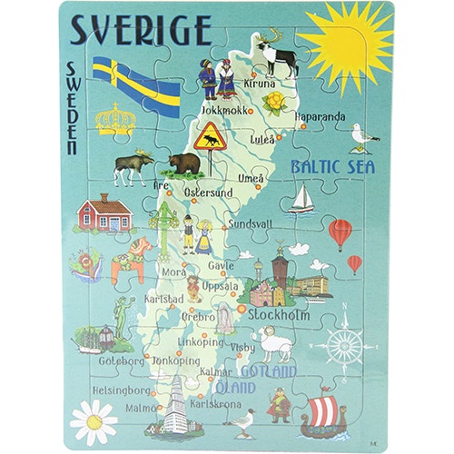Nordic Souvenir - Pussel Sverige karta