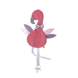 Kikadu - Snuttefilt m. napphållare flamingo