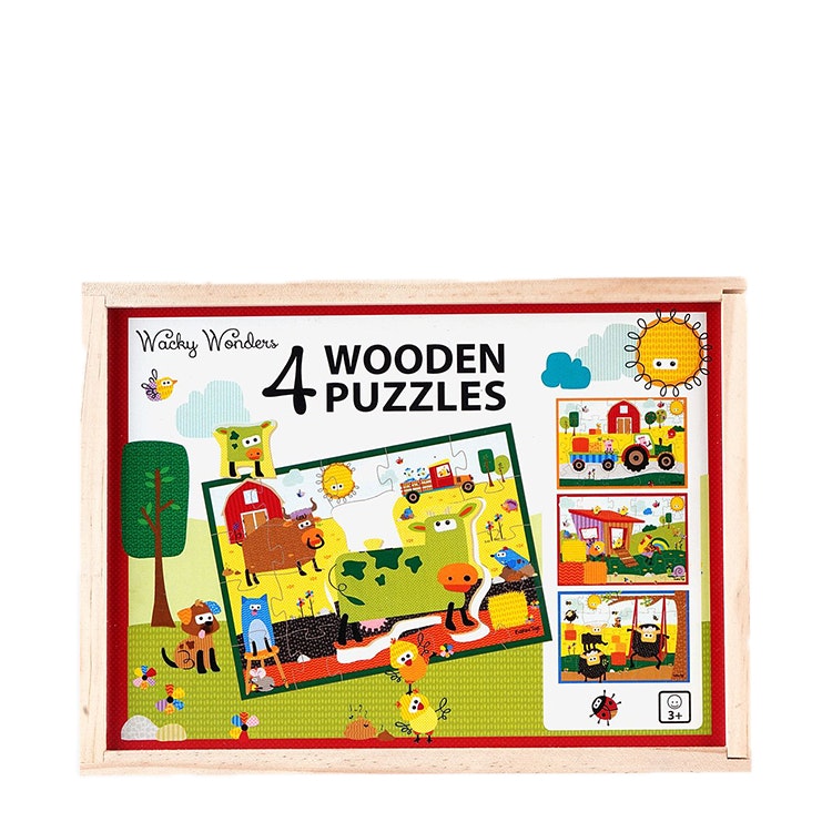 Barbo Toys - Wacky Wonders - 4 wooden puzzles