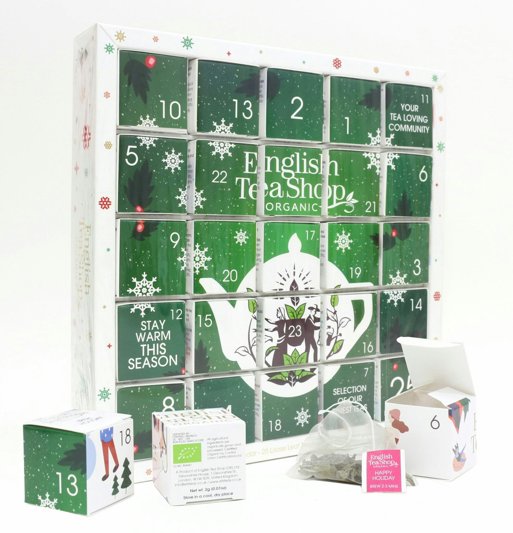 Adventskalender med te ”Puzzle Box” Grön EKOLOGISK, English Teashop