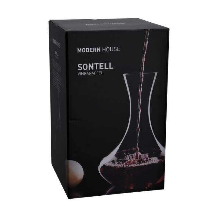 Modern House Vin Karaff Sontell med träkula 2 liter Glas