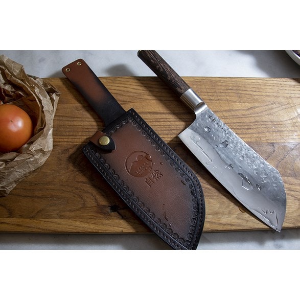 Satake Kuro Mori Outdoor kock kniv med Saia fodral 19,5 cm