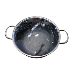 Satake Kastrull Gryta Sauteuse med lock Lättviktsgjutjärn non stick 24 cm 4 liter