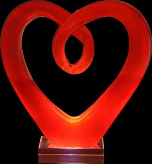 RBA Hjärta Glas Röd 12,5 cm
