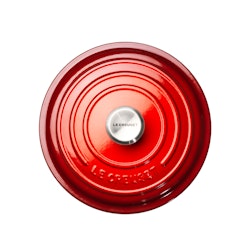 Le Creuset Stek gryta Signature 24 cm, 4,2 liter rund. Röd Cerise Emaljerat gjutjärn.