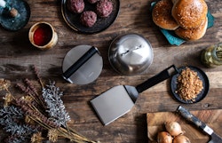 Satake Smash Burger Set 3 delar Stål Smash Stekspade Cloche