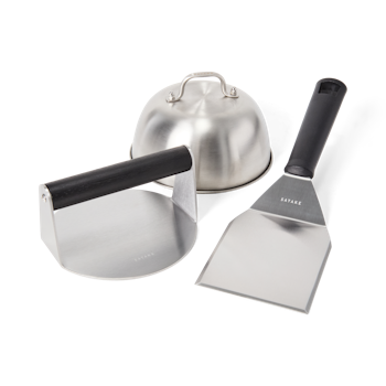 Satake Smash Burger Set 3 delar Stål Smash Stekspade Cloche