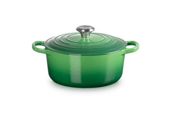 Le Creuset Stek gryta Signature 24 cm, 4,2 liter rund. Bamboo Grön Emaljerat gjutjärn.