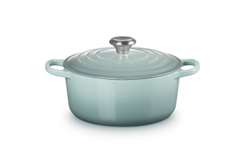 Le Creuset Stek gryta Signature 24 cm, 4,2 liter rund. Seasalt Emaljerat gjutjärn.