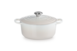 Le Creuset Stek gryta Signature 24 cm, 4,2 liter rund. Meringue vit Emaljerat gjutjärn.