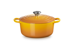 Le Creuset Stek gryta Signature 24 cm, 4,2 liter rund. Nectar Gul Emaljerat gjutjärn.