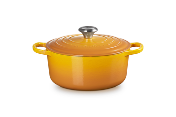 Le Creuset Stek gryta Signature 24 cm, 4,2 liter rund. Nectar Gul Emaljerat gjutjärn.
