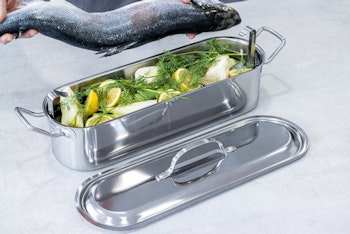 Kitchen Craft Fiskgryta med insats 45 cm. Rostfri