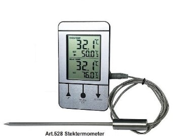 Termometerfabriken Viking Digital stek ugns termometer med sladd art: 528. -10 till + 300C. Dubbla mätpunkter och timer