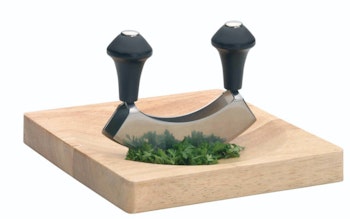 Kitchen Craft Ört vagga hacka dubbel kniv med skärbräda.