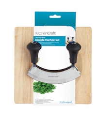 Kitchen Craft Ört vagga hacka dubbel kniv med skärbräda.
