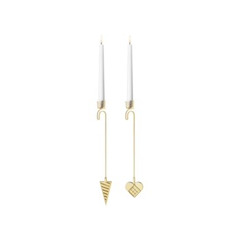 Georg Jensen 2025 Ljushållare strut 18 Karat guldpläterat. Ornament