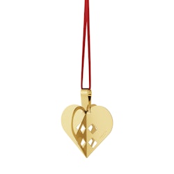 Georg Jensen 2025 jul prydnad hjärta hängande 18 Karat guldpläterat. Ornament