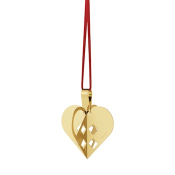 Georg Jensen 2025 jul prydnad hjärta hängande 18 Karat guldpläterat. Ornament