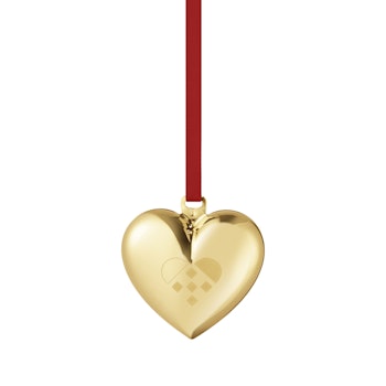 Georg Jensen 2025 Jul hjärta. 18 Karat guldpläterat. Ornament