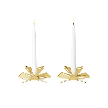 Georg Jensen 2025  jul ljus stakar 18 Karat guldpläterat.  Ornament 2-pack