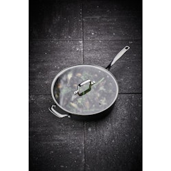 Modern House Stek traktör panna med lock Black Line 30 cm PFAS-fri keramisk non stick beläggning