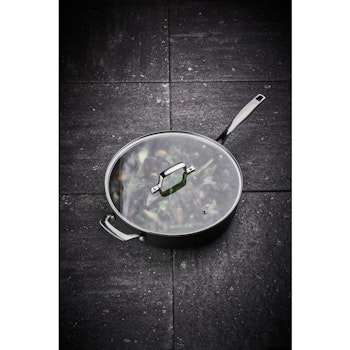 Modern House Stek traktör panna med lock Black Line 30 cm PFAS-fri keramisk non stick beläggning