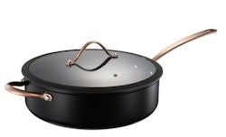 Modern House Stek traktör panna Black Copper med lock 28 cm PFAS-fri keramisk non stick beläggning