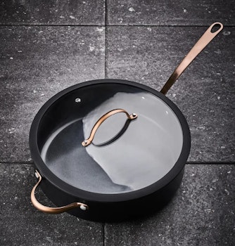 Modern House Stek traktör panna Black Copper med lock 28 cm PFAS-fri keramisk non stick beläggning