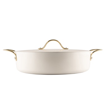 Heirol Stek traktör panna gryta 28 cm med lock Royal Pearl PFAS-fri keramisk non stick beläggning