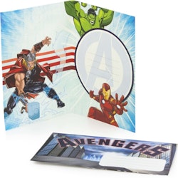 Avengers Gratulations kort 3D med kuvert
