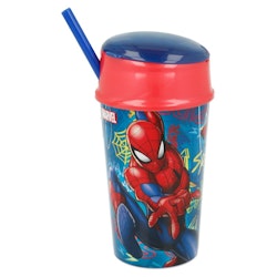 Spiderman Sportflaska med snacksfack