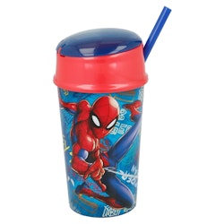 Spiderman Sportflaska med snacksfack