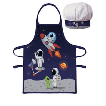 Astronaut förkläde med kockmössa