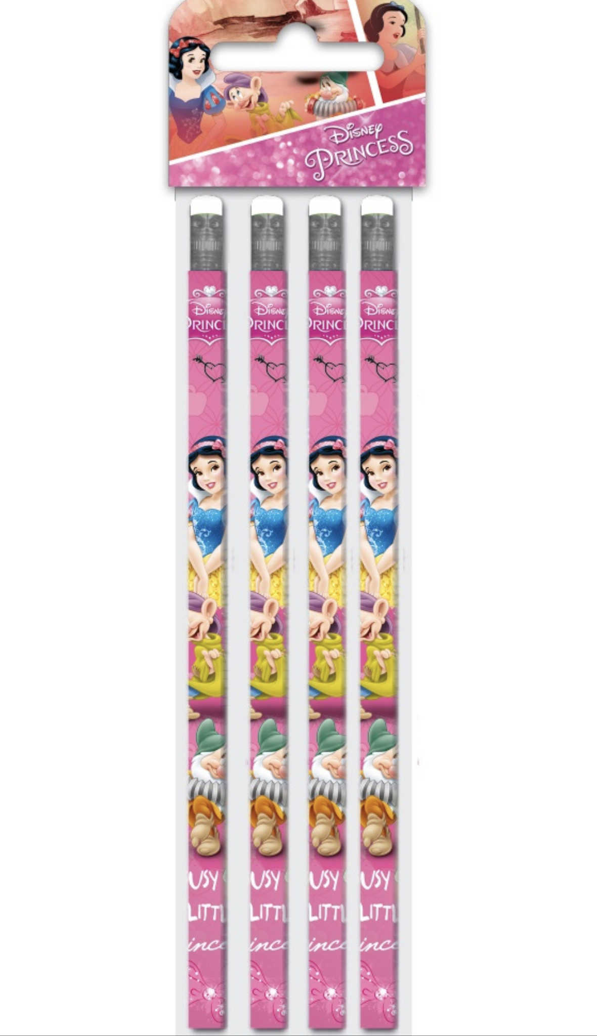 Disney Prinsess 4-pack blyertspennor med sudd