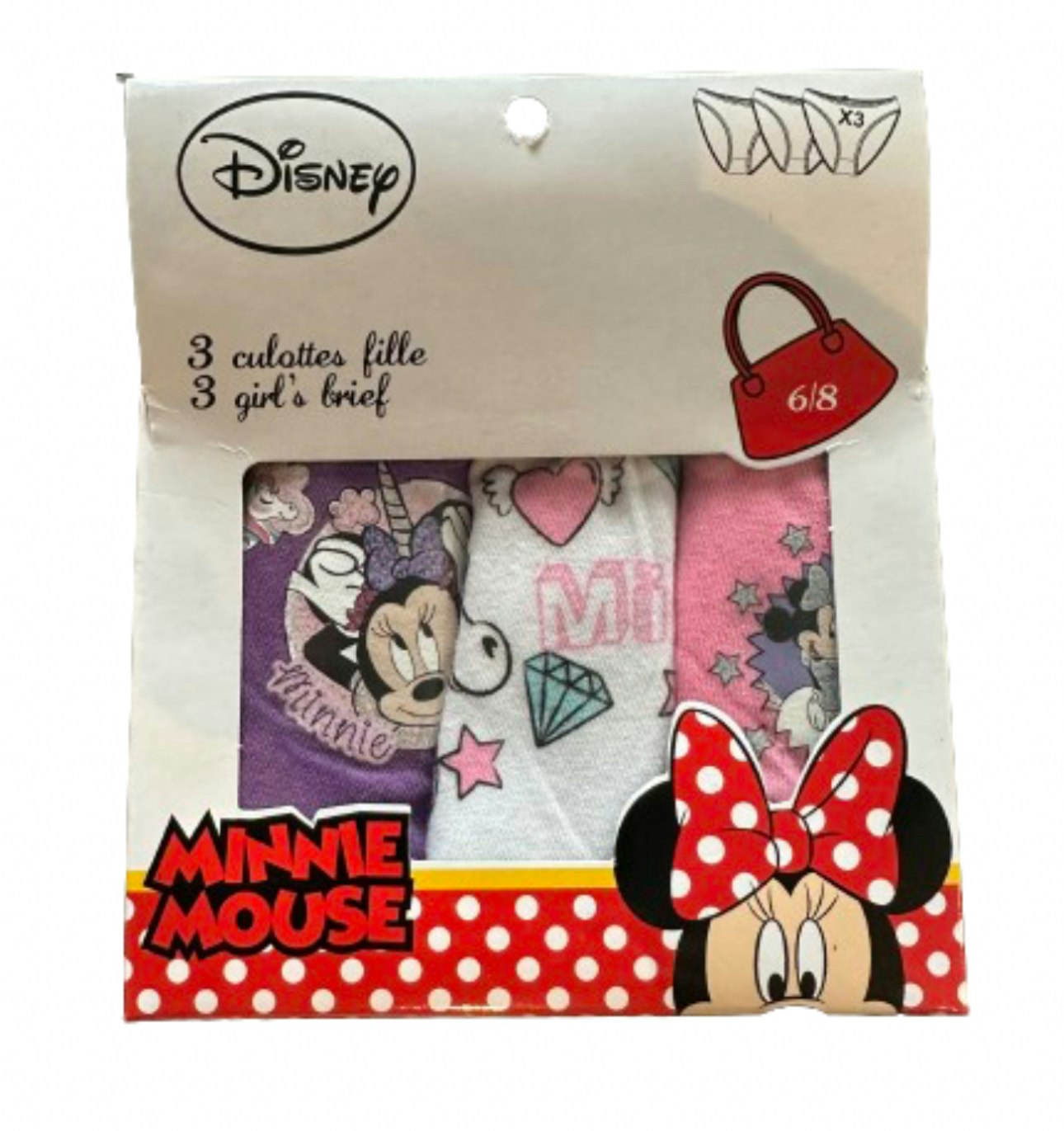 Minnie Mouse 3-pack trosor - 6/8 år