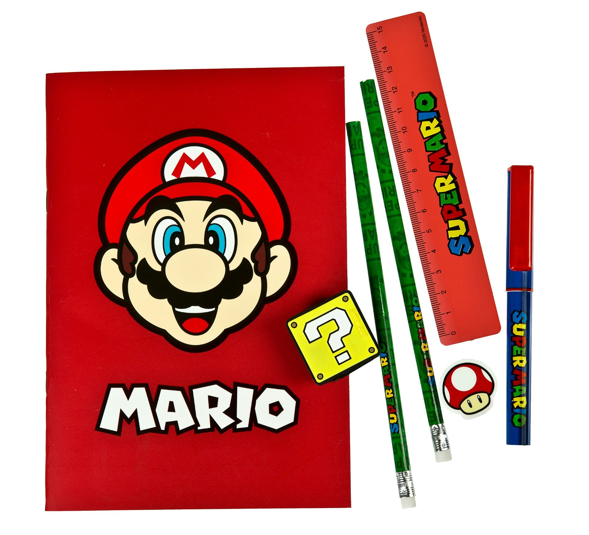 Super Mario skol/pennset 7 delar