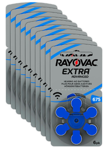 Hörapparatsbatterier Rayovac 675 BLÅ, 6-pack 10 st