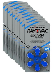 Hörapparatsbatterier Rayovac 675 BLÅ, 6-pack 10 st