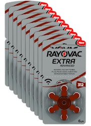 Hörapparatsbatterier Rayovac 312 BRUN, 6-pack 10 st