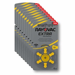 Hörapparatsbatterier Rayovac 10 GUL, 6-pack 10 st
