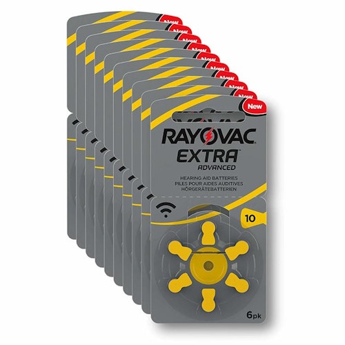 Hörapparatsbatterier Rayovac 10 GUL, 6-pack 10 st
