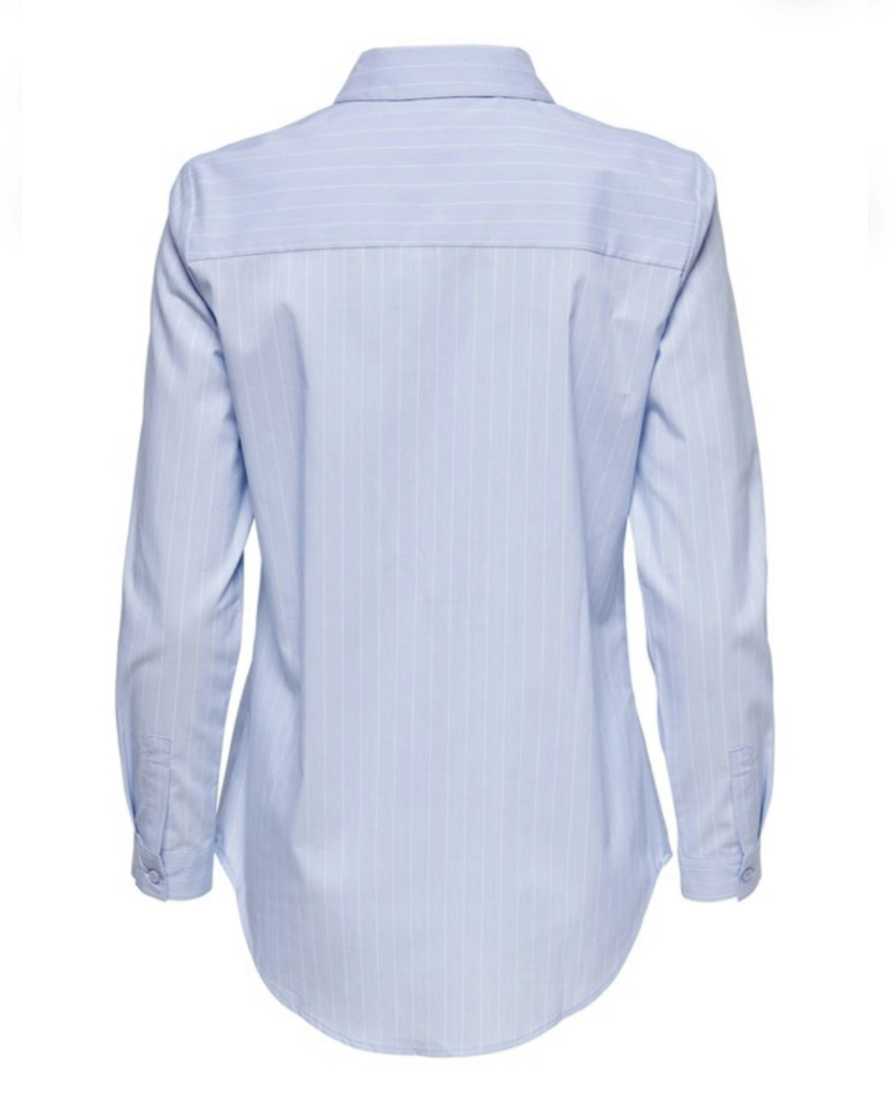 Blå och vit randig bomullsskjorta